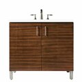 James Martin Vanities Metropolitan 36in Single Vanity, American Walnut w/ 3 CM White Zeus Quartz Top 850-V36-AWT-3WZ